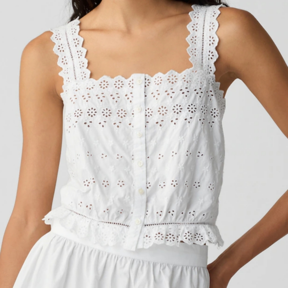 Gap × DÔEN Cropped Eyelet Tank Top Size L